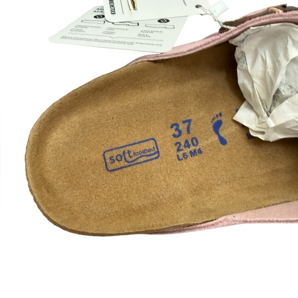 New! Birkenstock Pink Boston Suede Clogs Size 37 - Picture 2 of 4